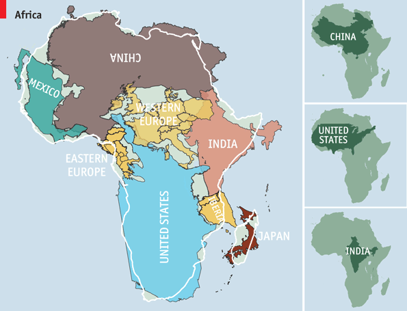 Africa map from the Economist