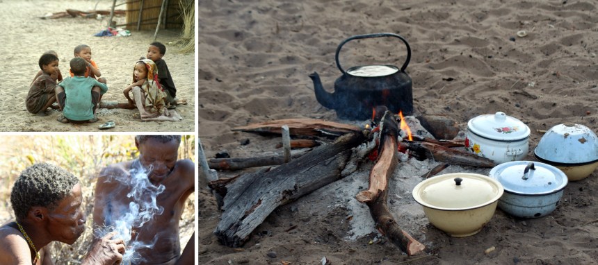 San Making Fire Nightfall Camp Children