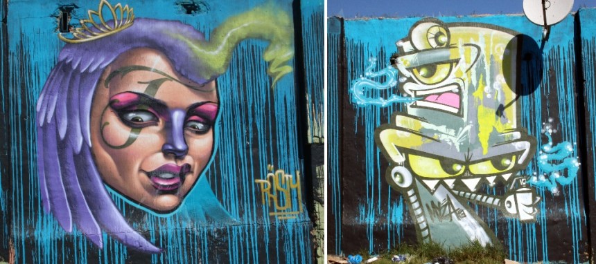Graffiti by Rasty and Myza on the same wall