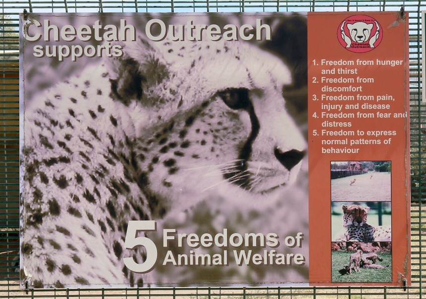 Five Freedoms of Animal Welfare sign